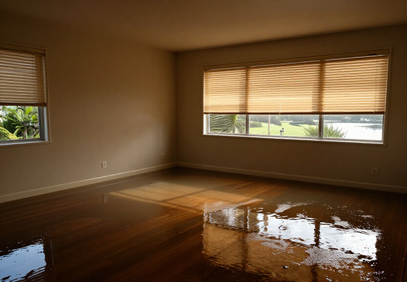 Water-damaged ceiling in Voyager Point home with visible stains